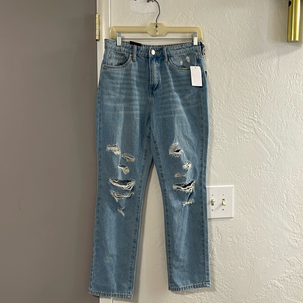 NWT Blank NYC The Madison High Rise Crop Distressed Jeans 27 MSRP: $98